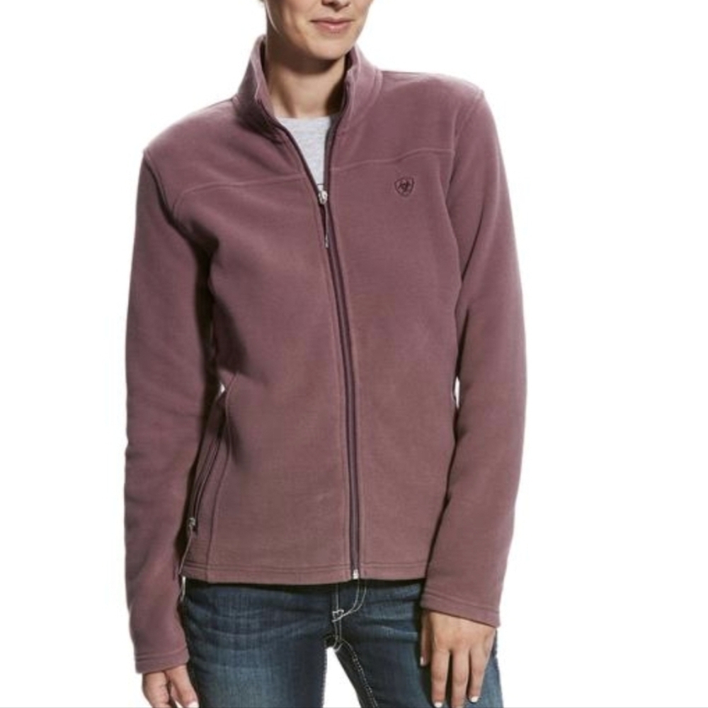 Ariat Fleece Jacket Size Large Mauve Purple Zip Pockets Coastal Cowgirl